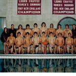 Image of Nicholas Fainlight posing with the rest of the Loomis Chaffee swim team.